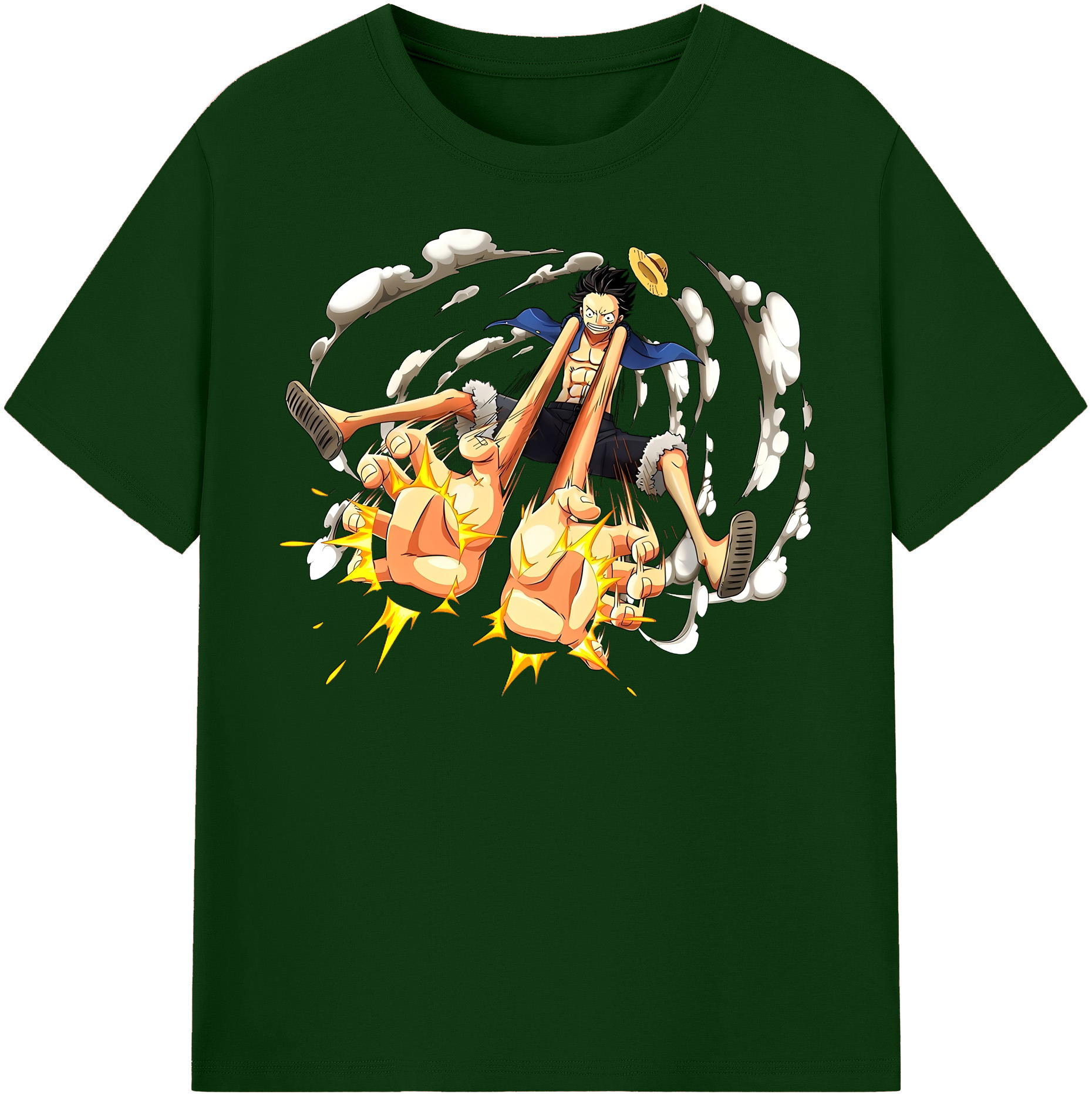 ワンピース モンキー・D・ルフィ ONE PIECE Monkey D. Luffy 綿100％半袖Tシャツ（フロントプリント）